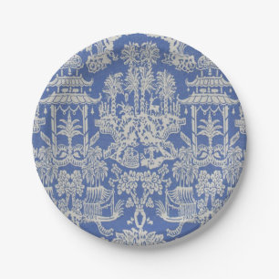 Blau und Weiß Chinoiserie Pappteller