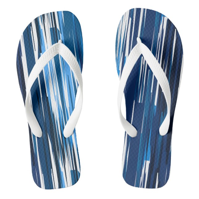 Blau und Weiß Flip Flops (Fußbett)