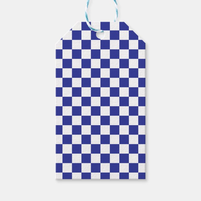 Blau und Weiß Geschenkanhänger (Vorderseite)