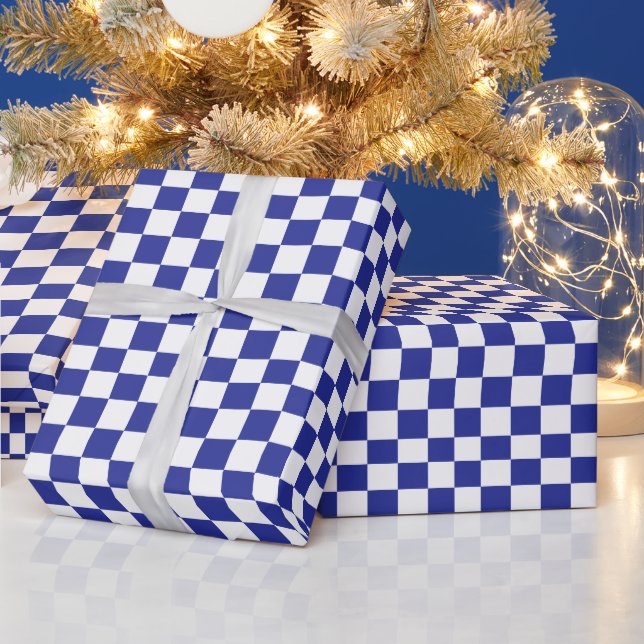 Blau und Weiß Geschenkpapier (Feiertage)