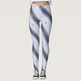 Blau und Weiß gestreift Leggings