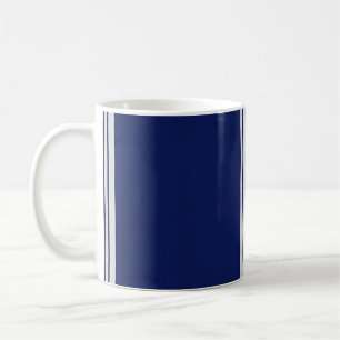 Blau und Weiß gestreift mit schwarzen Akzenten Kaffeetasse