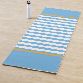 blau und weiß gestreift yogamatte
