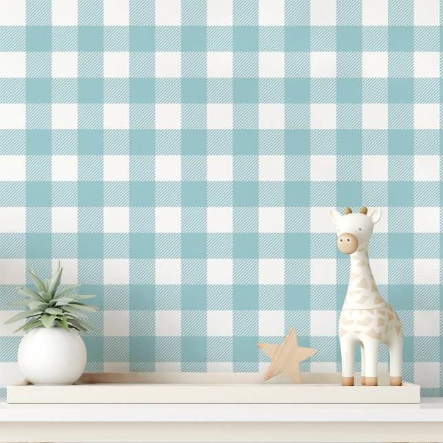Blau und Weiß Gingham Checkered Tapete (Von Creator hochgeladen)