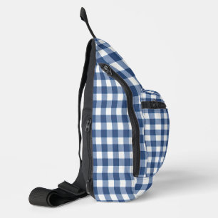 Blau und Weiß Gingham Crossbody Bag