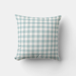 Blau und Weiß Gingham Muster Kissen