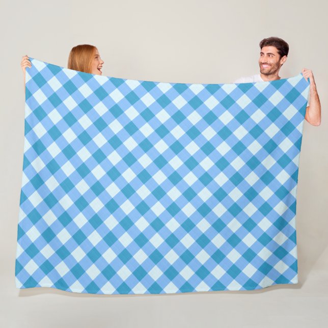 Blau und Weiß Gingham Muster Picnic Blanket Fleecedecke (Beispiel)