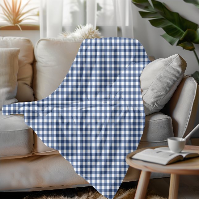 Blau und Weiß Gingham Schachtelter Gemütlicher Sti Fleecedecke (Von Creator hochgeladen)