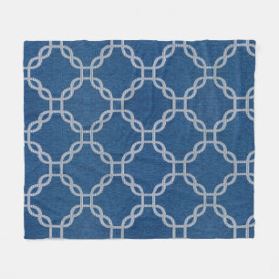 Blau und weiß Gitter Fleece Blanket