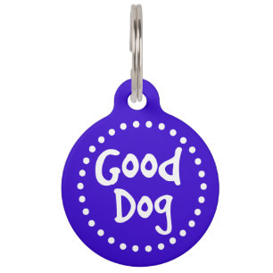 Blau und Weiß Guter Hund kundenspezifisch Tiernamensmarke