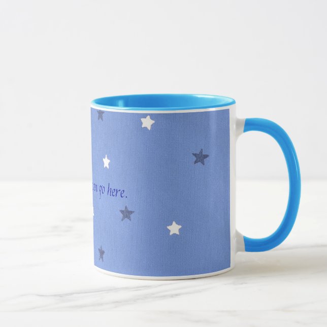 Blau und Weiß hat Ihre Mitteilung Tasse (Rechts)