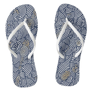 Blau und Weiß Japanischer Chiyogami Flip Flops