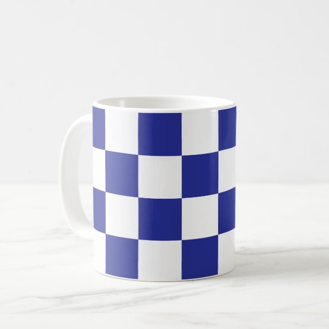 Blau und Weiß Kaffeetasse (Vorderseite Links)