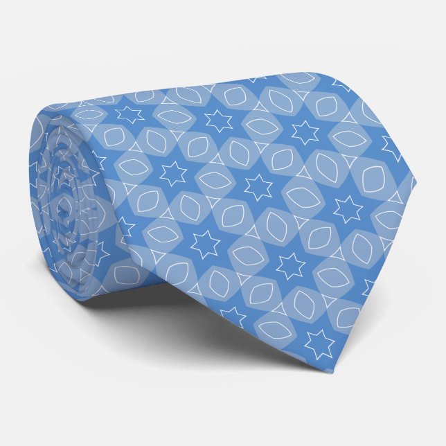 Blau und Weiß Krawatte (Gerollt)
