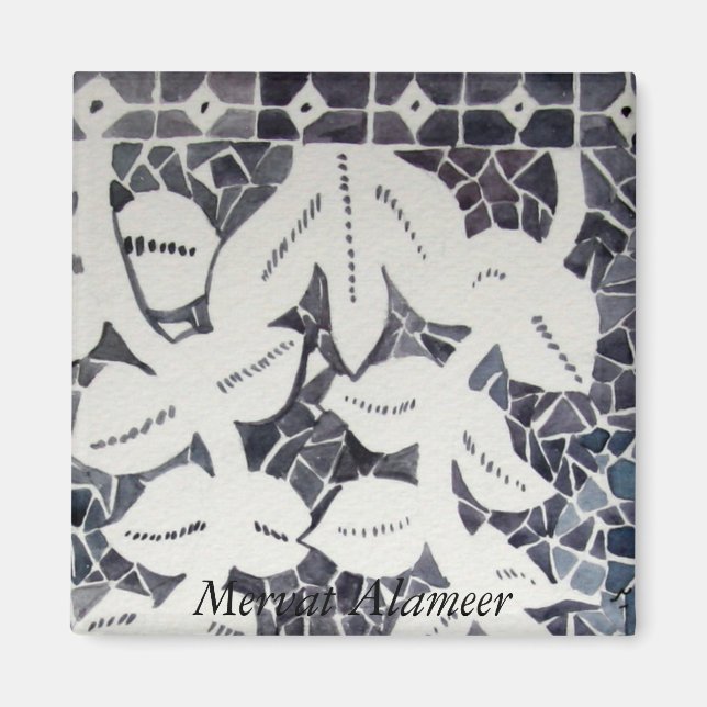 Blau und Weiß Magnet (Vorne)