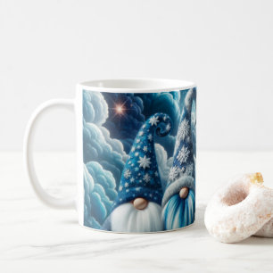 Blau und Weiß Majestic Weihnachtsgnomen kosmisch Kaffeetasse