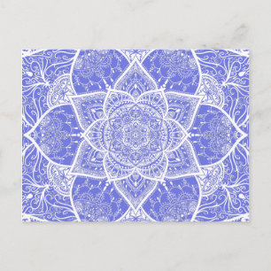 Blau und Weiß Mandala - Loergann in Bluebell Postkarte
