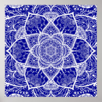 Blau und Weiß Mandala - Loergann - Sapphire