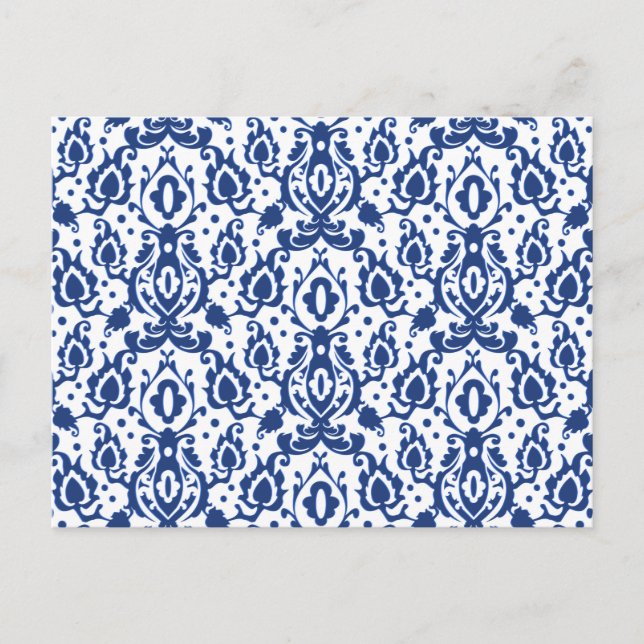 Blau und Weiß marokkanische Casbah Damask Postkarte (Vorderseite)