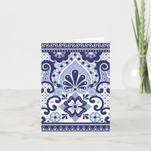 Blau und weiß mexikanische Talavera Folk Art Tile