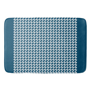Blau und weiß Moderne Sharp Waves Badematte