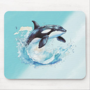 Blau und Weiß Ocra Ozean Strand Nautical Mousepad