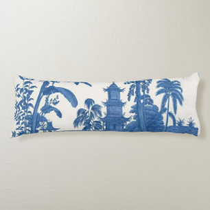 Blau und Weiß Orientale Chinoiserie Seitenschläferkissen