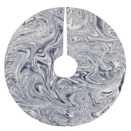 Blau und Weiß Polyester Weihnachtsbaumdecke