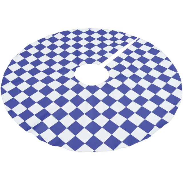 Blau und Weiß Polyester Weihnachtsbaumdecke (Schrägansicht)