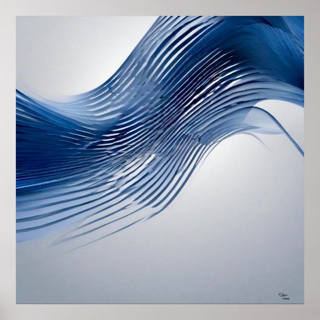 Blau und Weiß Poster (Vorne)