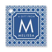 Blau und Weiß | Rattan | Monogramm