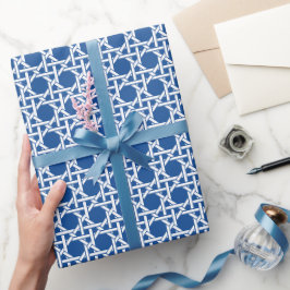 Blau und Weiß | Rattan Webbing Geschenkpapier