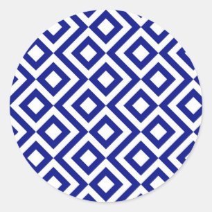 Blau und Weiß Runder Aufkleber