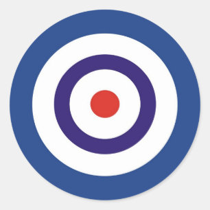 BLAU UND WEISS RUNDER AUFKLEBER