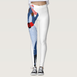 Blau und weiß Sonnenkleid dick Chic Leggings