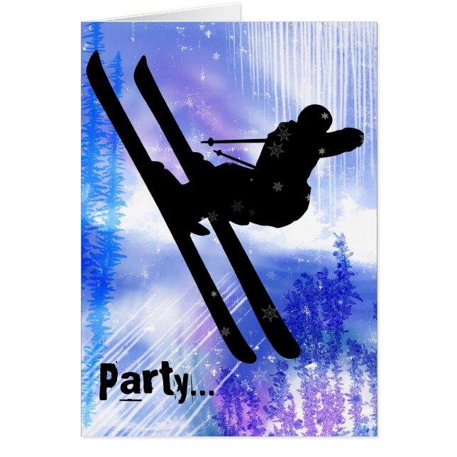 Blau und Weiß spritzt mit Ski-Sprung (Vorne)