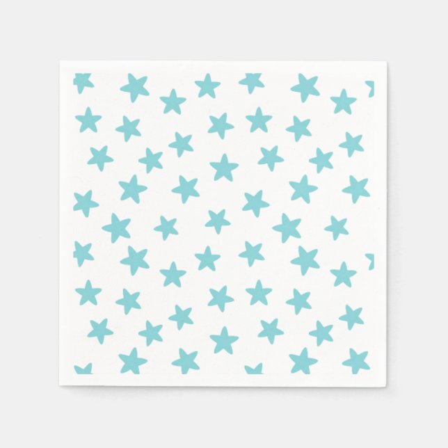 Blau-und Weiß-Sterne Serviette (Vorderseite)