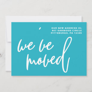 Blau und Weiß Streifen Adressenänderung Ankündigung