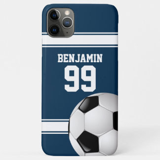 Blau und Weiß Stripes Jersey-Fußball iPhone 11 Pro Max Hülle