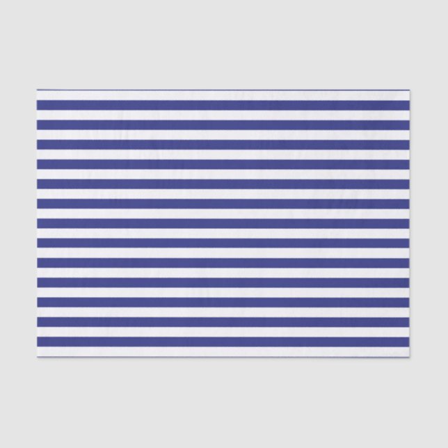 Blau und Weiß Stripes Seidenpapier (Vorderseite)