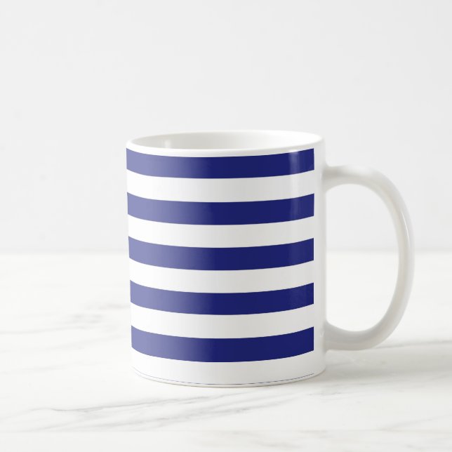 Blau und Weiß Stripes Tasse (Rechts)