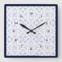 Blau und Weiß Vintag Talavera Tile Look Uhr