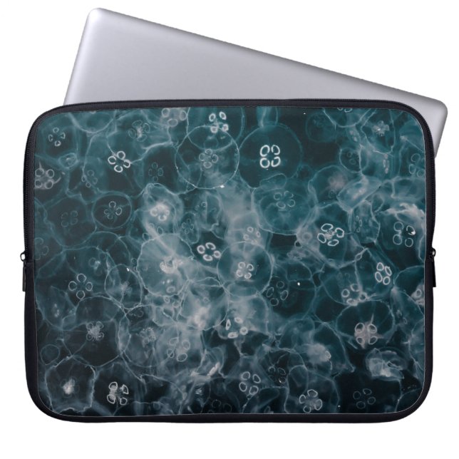 BLAU- UND WEISSBUBLES-ILLUSTRATION LAPTOPSCHUTZHÜLLE (Vorderseite)