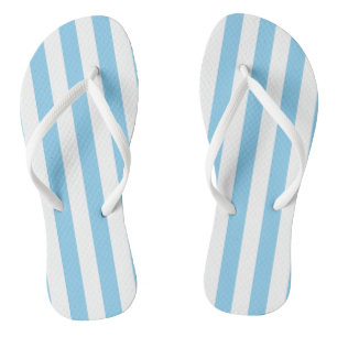 Blau- und weiße große vertikale Streifen Flip Flops