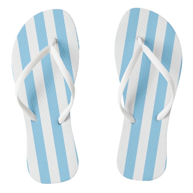 Blau- und weiße große vertikale Streifen Flip Flops (Fußbett)