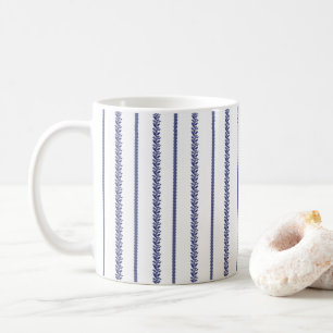 Blau und Weiße Küsten Botanische Streifen Kaffeetasse