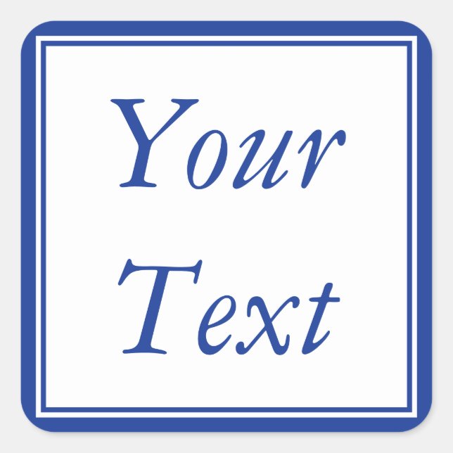 Blau- und Weißkleber oder Beschriftungen mit benut Quadratischer Aufkleber (Vorderseite)