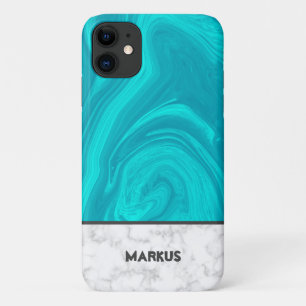 Blau- und Weißmarmor Case-Mate iPhone Hülle