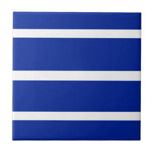 Blau- und Weißstreifen-Design Fliese