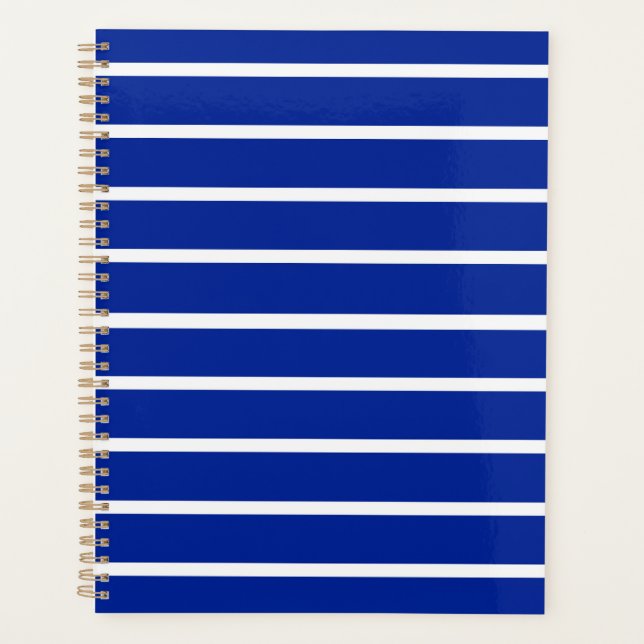 Blau- und Weißstreifen-Design Planer (Vorderseite)